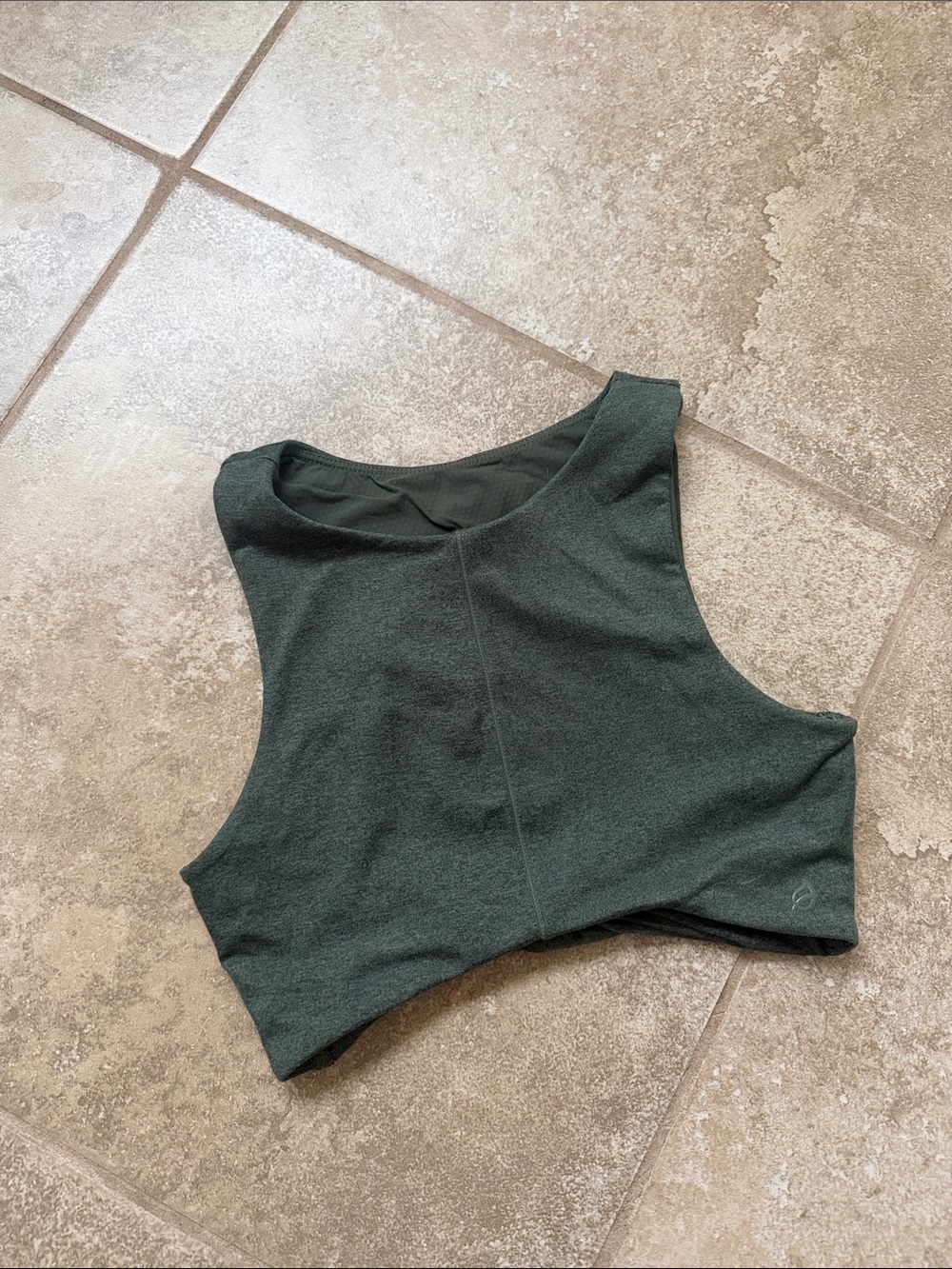 P’Tula Women’s Dark Green Cropped Tank Top